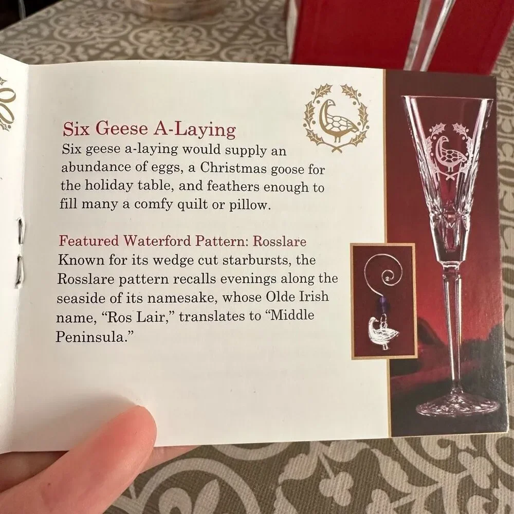 WATERFORD 6th Ed 12 Days‎ of Christmas 6 Geese a Layin Crystal Flute RosslareNEW